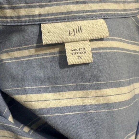 J. Jill Blue and White Coastal Style Striped Tunic Plus Size 2X Nantucket Style - Picture 8 of 8